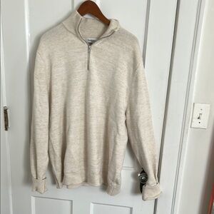 Goodfellow & Co Cream Zip Up Sweater with Stand-Up Collar